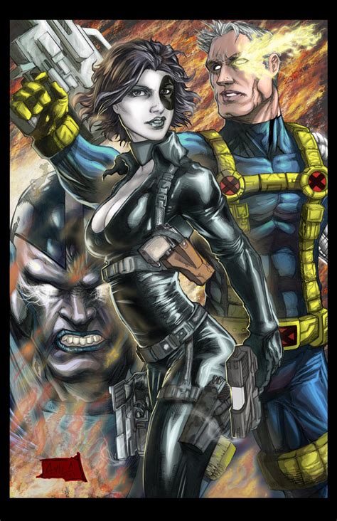 Domino And Cable Colored By Hanzozuken On Deviantart