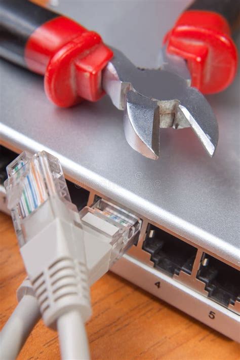 Onnection And Repair Network Connections Stock Image Image Of