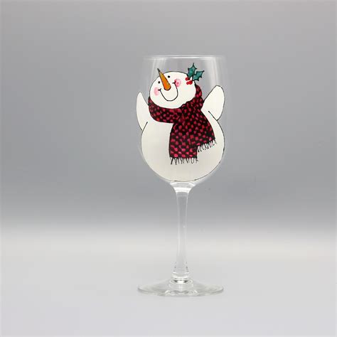 Snowman Wine Glass T Set Set Of Four Hand Painted Personalized Ts
