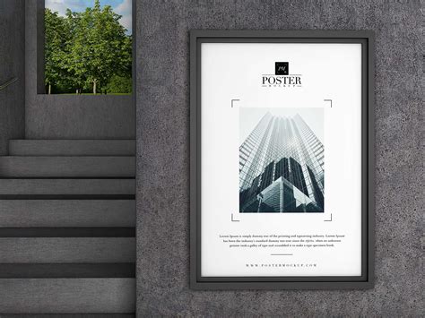 Customizable flyers, posters, social media graphics and videos for your every need. Free Interior Concrete Wall Poster Mockup (PSD)