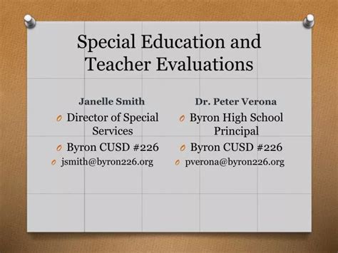 Ppt Special Education And Teacher Evaluations Powerpoint Presentation