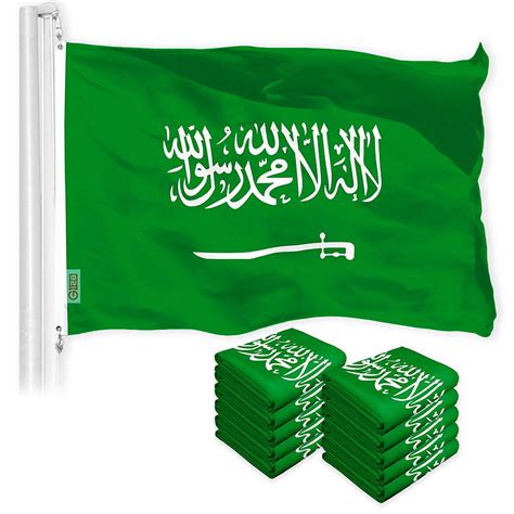 G128 Saudi Arabia Saudi Arabian Flag 3x5ft 10 Pack 150d Printed