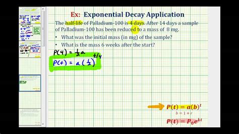 Exponential Decay App Yabt Find Initial Amount Given Half Life