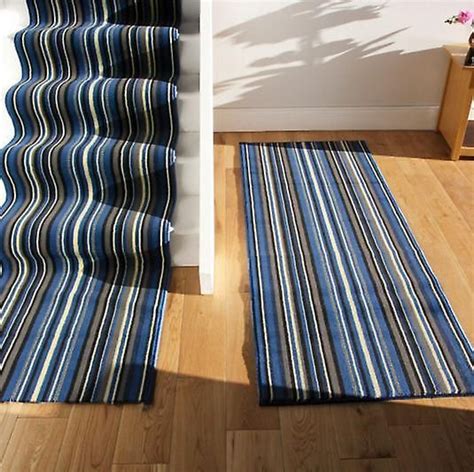 Navy Blue Stripe Stair Carpet Runner Lima Fruugo Carpet Stairs