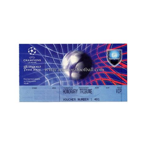 Promotion code does not apply to taxes, service fees, or shipping. UEFA Champions League 2002 Final ticket﻿ - Real Madrid vs ...