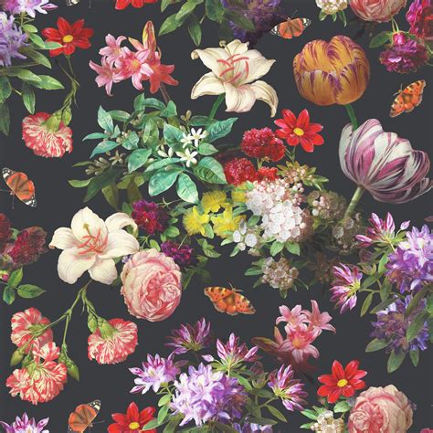Shop wayfair for all the best black floral & botanical wallpaper. Brigitte Black Floral Wallpaper | Departments | DIY at B&Q ...