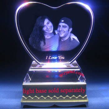 Photo Laser Crystal Engraving Facet Laser Crystal Heart Wedding Gift