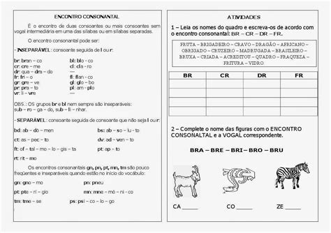 Atividades Com Encontro Consonantal 3 Ano