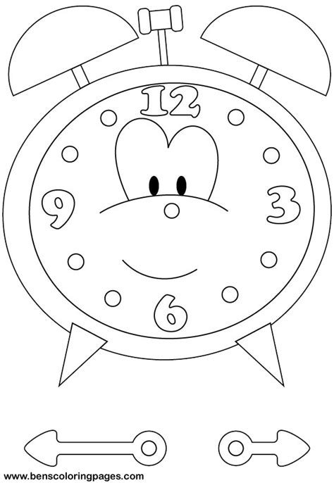 Time Clock Coloring Pages Printable
