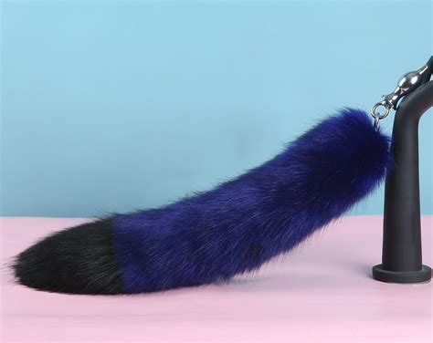 Blue Black Tug Tail Plug And Ear Set Faux Fur Fox Tail Butt Etsy Free Hot Nude Porn Pic Gallery