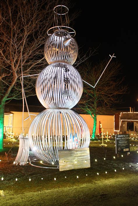 Awesome 24' Snowman made from tubular aluminum for Overly's Country