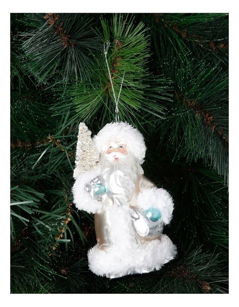Myer Giftorium Luxe Silver Glass Santa Holding Christmas Tree | MYER