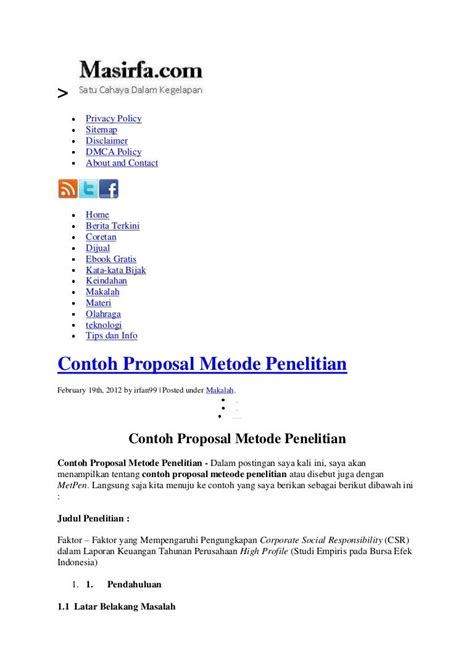 Contoh Proposal Skripsi Akuntansi Pdf