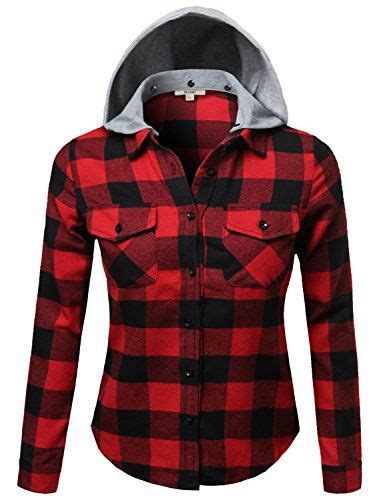 Soft Plaid Checkered Detachable Hood Flannel Plus Size Red Black Size 2xl Read More At The