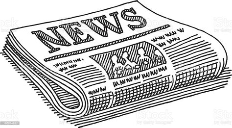 Newspaper Drawing Stock Illustration Download Image Now Newspaper