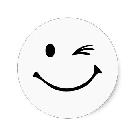 Smiley Wink Classic Round Sticker Zazzle