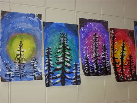 Mrs Werners Art Room 4th Grade Winter Paintings