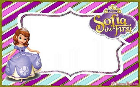 The free sofia the first pdf printable will print two invitations to a sheet at 5 x 7 inches. Sofia the First Free Online Invitation Templates ...