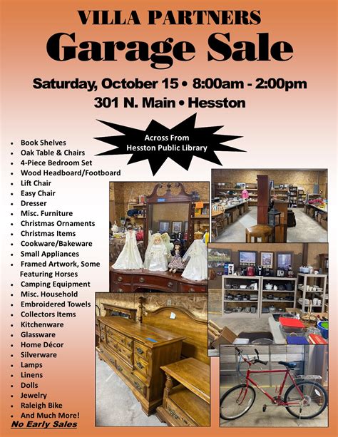 Villa Partners Garage Sale - tomorrow,... - Schowalter Villa