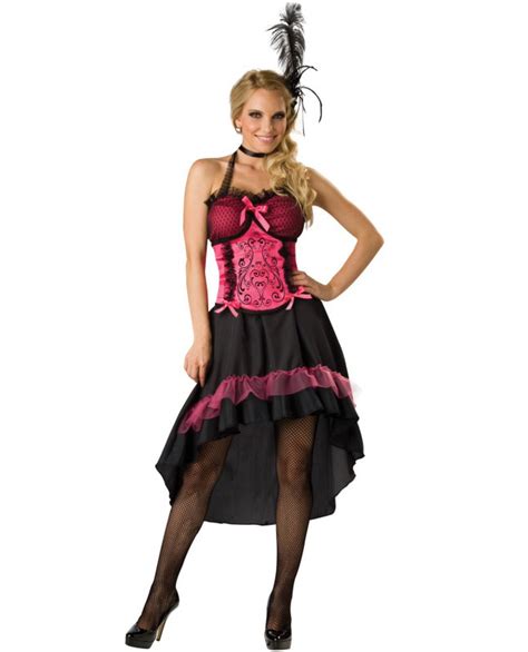 C553 Sexy Saloon Girl Pink Can Can Dancer Fancy Dress Adult Costume Ebay
