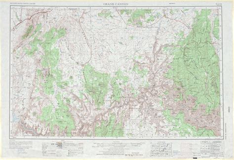 Grand Canyon Topographic Map Az Usgs Topo 1250000 Scale
