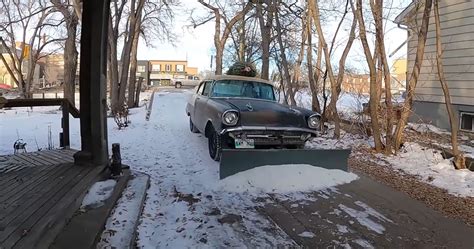 How Better To Get Ready For Winter Than With This 1957 Chevy Snow Plow