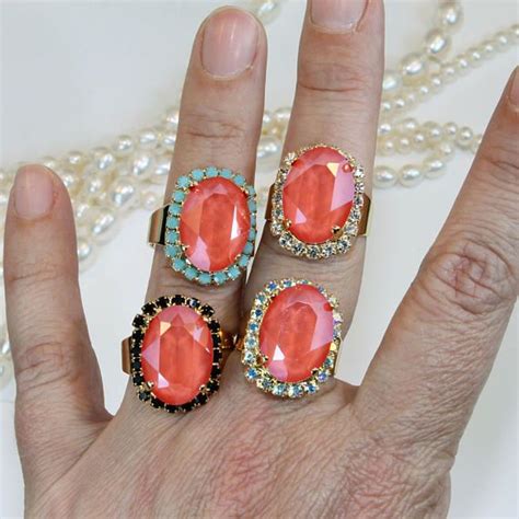 20% off with code zwednesday20. Coral Cocktail RingCoral Adjustable Bridal Ring Peach ...