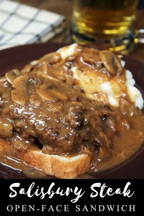 Way more exciting than your typical turkey sandwich for lunch. Salisbury Steak Open-Face Sandwich - Cook2eatwell