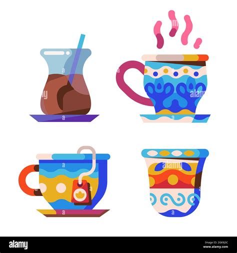 Middle Eastern And Arabic Tea And Coffee Cups Stock Vector Image Art