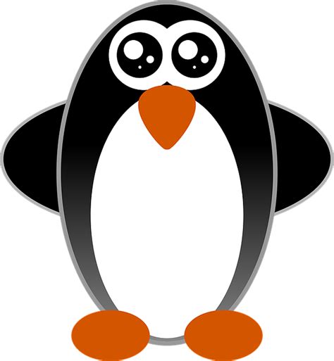 Penguin Cartoon Black And · Free Vector Graphic On Pixabay
