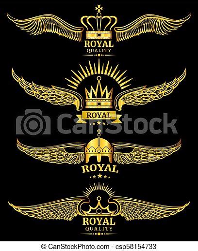 Golden Vector Wing Crown Royal Logo Golden Vector Wing Crown Royal