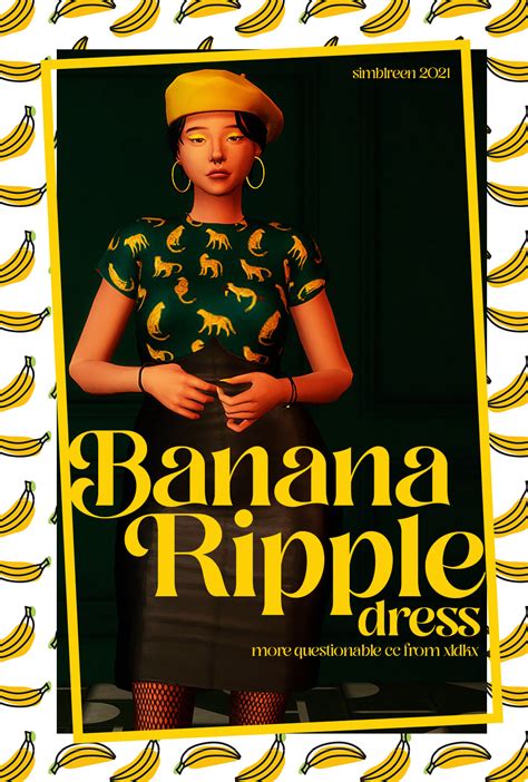 Sims 4 Xldkx Cc Banana Ripple Dress The Sims Game