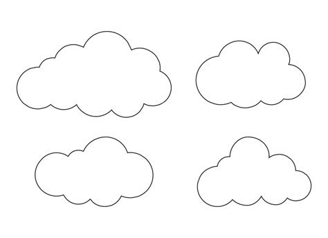 6 Best Images Of Free Printable Cloud Template Large Cloud Coloring