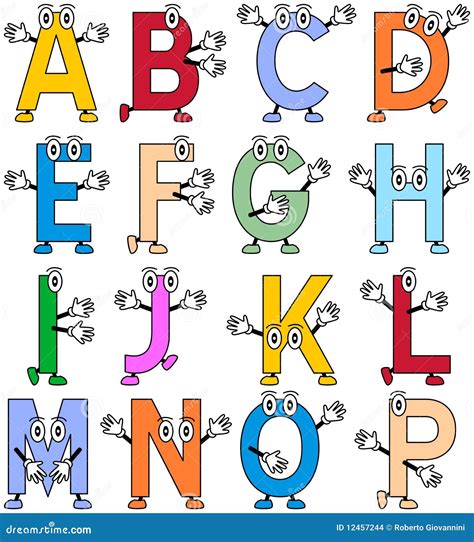 Funny Cartoon Alphabet 1 Stock Vector Illustration Of Infants 12457244