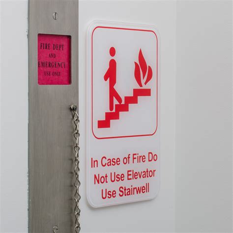 In Case Of A Fire Do Not Use Elevator Use Stairwell Sign Red And