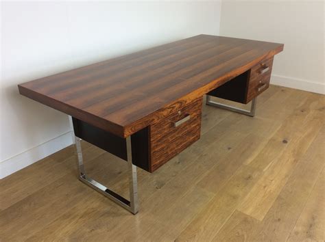 I can deliver within about 2 hours of the detroit area. MID CENTURY ROSEWOOD AND CHROME EXECUTIVE DESK by GORDON ...