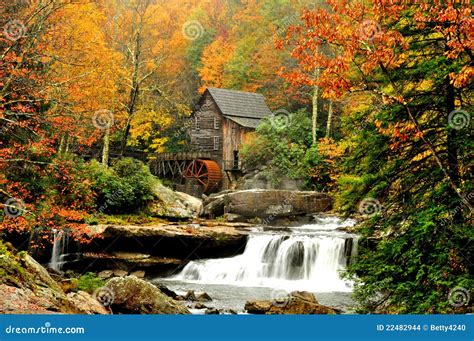 Grist Mill Surrounded By Fall Leaves Stock Images Image 22482944