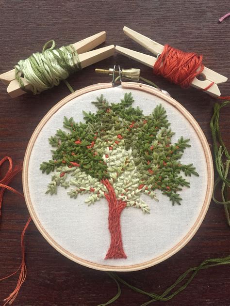 By Angie Martin Embroidery Tree Stem Stitch Also Known As Outline