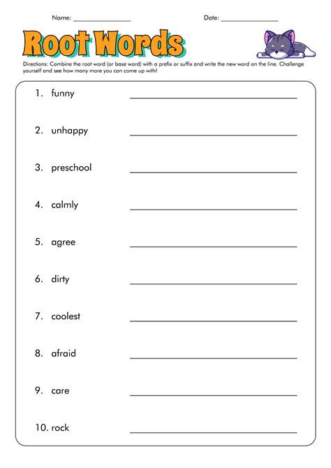 Root Words Suffixes And Prefixes Worksheet