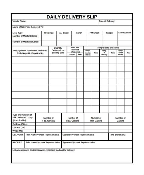 Free 7 Sample Delivery Slips In Ms Word Pdf Milk Delivery Ms Word