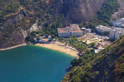 Aerial View Red Beach Praia Vermelha Rio De Janeiro Stock Image