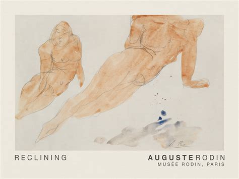 Wall Art Print Reclining Erotic Female Nude Drawing Auguste Rodin My XXX Hot Girl