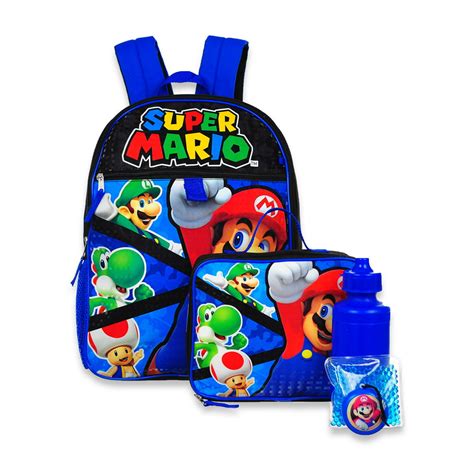 Super Mario Bros Super Mario 5 Piece Backpack Set