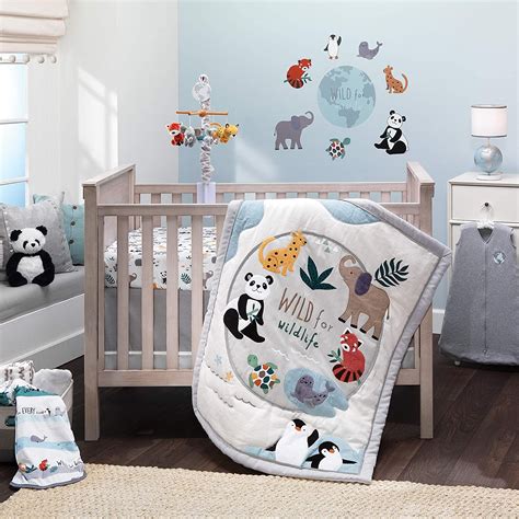 Lambs And Ivy Wild Life 5 Piece Baby Crib Bedding Set Protect The