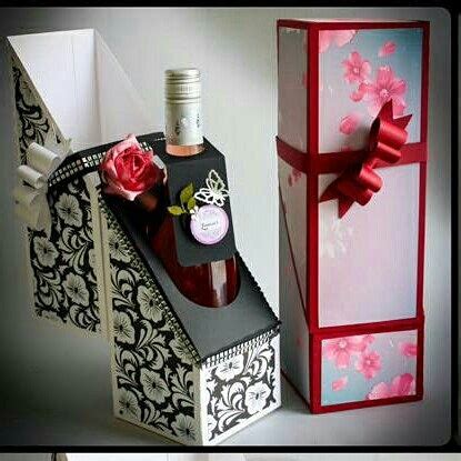 Available in a variety of textures and colors. My SVG HUT: Wine bottle gift box