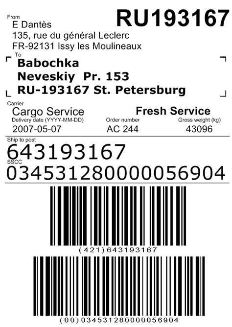 The barcode doesn't match the asn. Gs1 128 Label Template | printable label templates