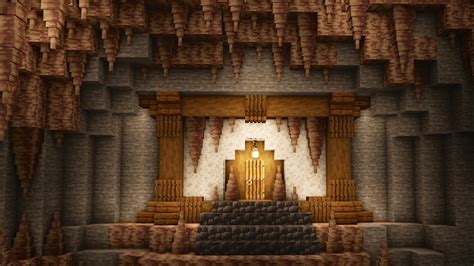 Minecraft How To Build A Starter Dripstone Cave Base Youtube