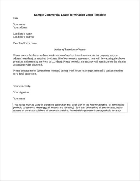 lease termination letter template word