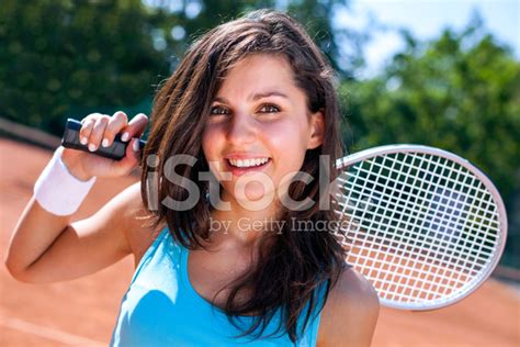 Beautiful Young Girl Playing Tennis Stock Photo Royalty Free Freeimages