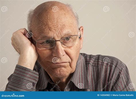 Bored Senior Man Stock Photo Image Of Bold Senior Unhappy 14354982